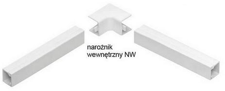 Osprzęt do listew elektroinstalacyjnych, narożnik wewnętrzny BIAŁY NW 40x25 (1szt.)