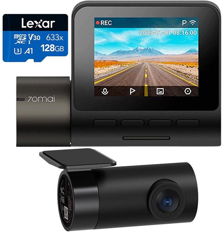 Wideorejestrator 70Mai Dash Cam A200 + kamera wsteczna RC11 + karta Lexar 128GB