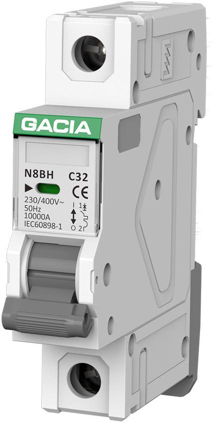 Wyłącznik nadprądowy GACIA N8BH 10KA C 1P 25A