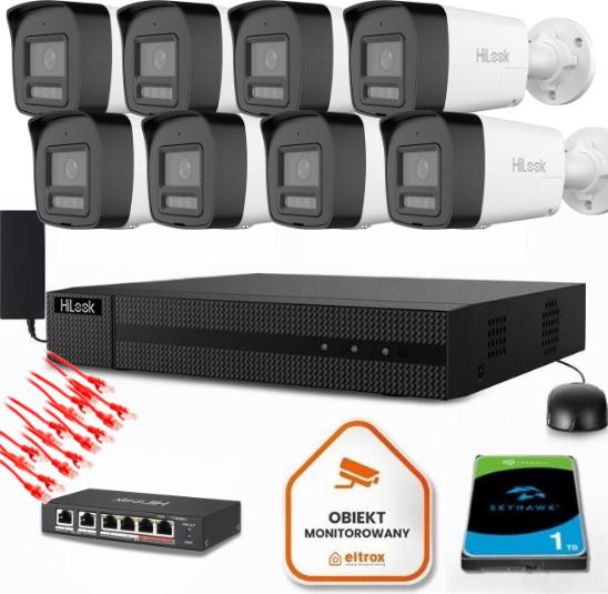 Zestaw do monitoringu Hilook 8 kamery IP IPCAM-B8-30DL/A 