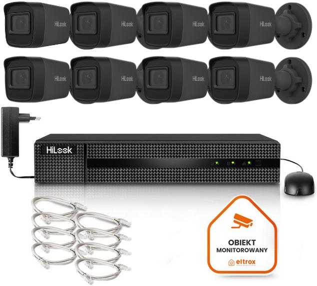 Zestaw do monitoringu Hilook 8 kamer IP IPCAM-B4-P Black 2K+